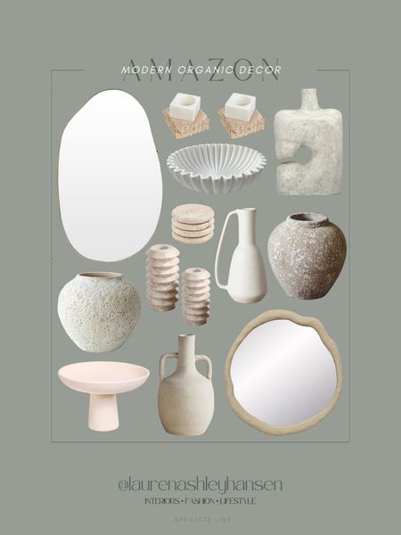Amazon modern organic neutral home decor! A mix of vases, candle holders, mirrors, and more. My love for modern organic extends far beyond furniture pieces, and often starts with decor such as these pieces. I absolutely love these finds, and the price points are good too!

#LTKStyleTip #LTKHome