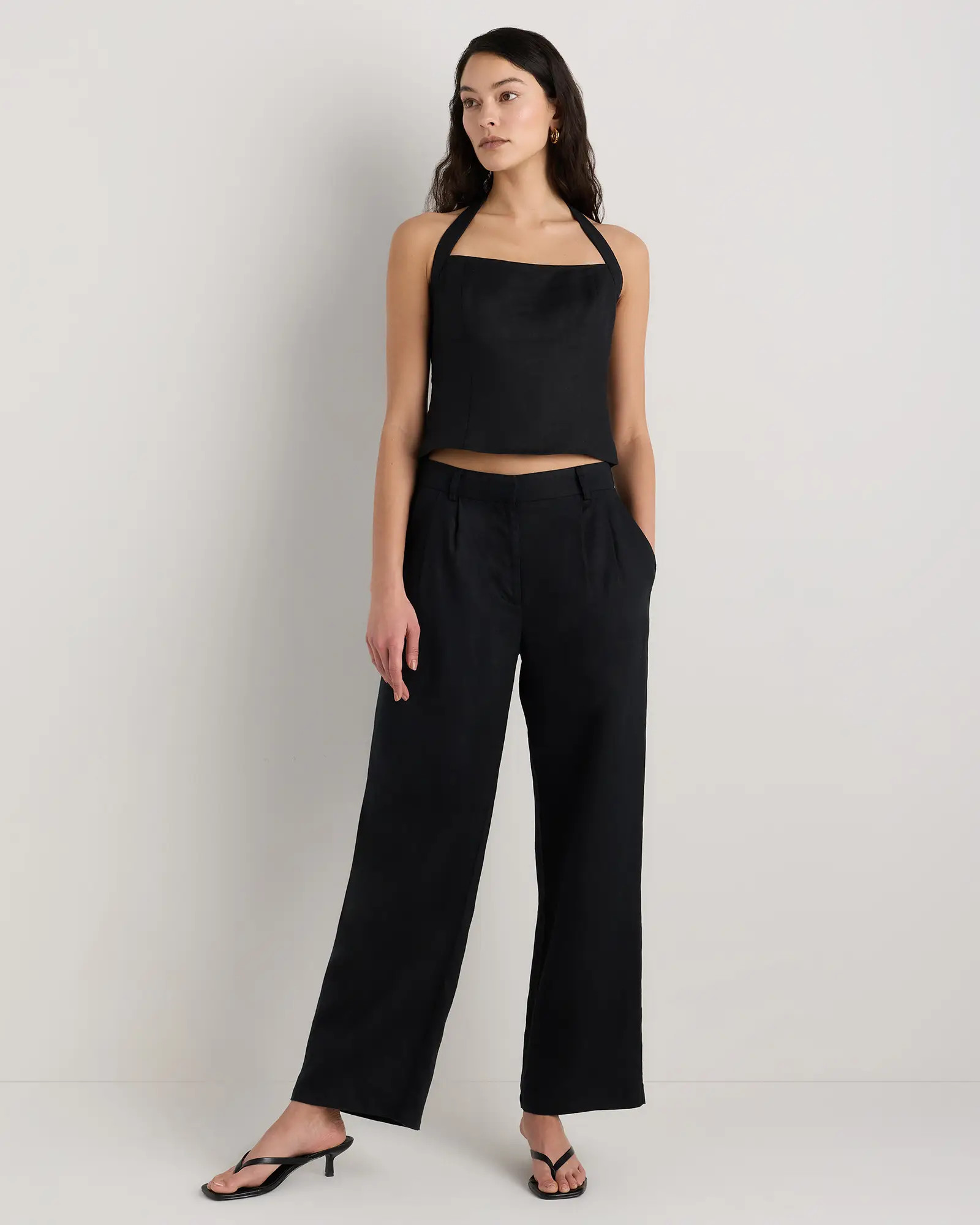 100% European Linen Halter Top | Quince