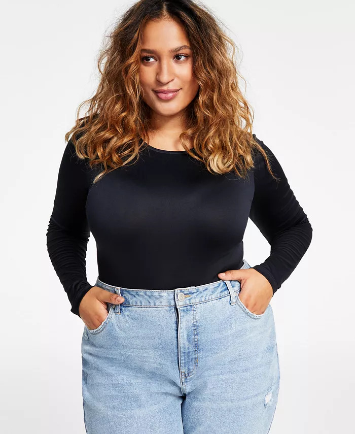 Plus Size Crewneck Bodysuit | Macys (US)