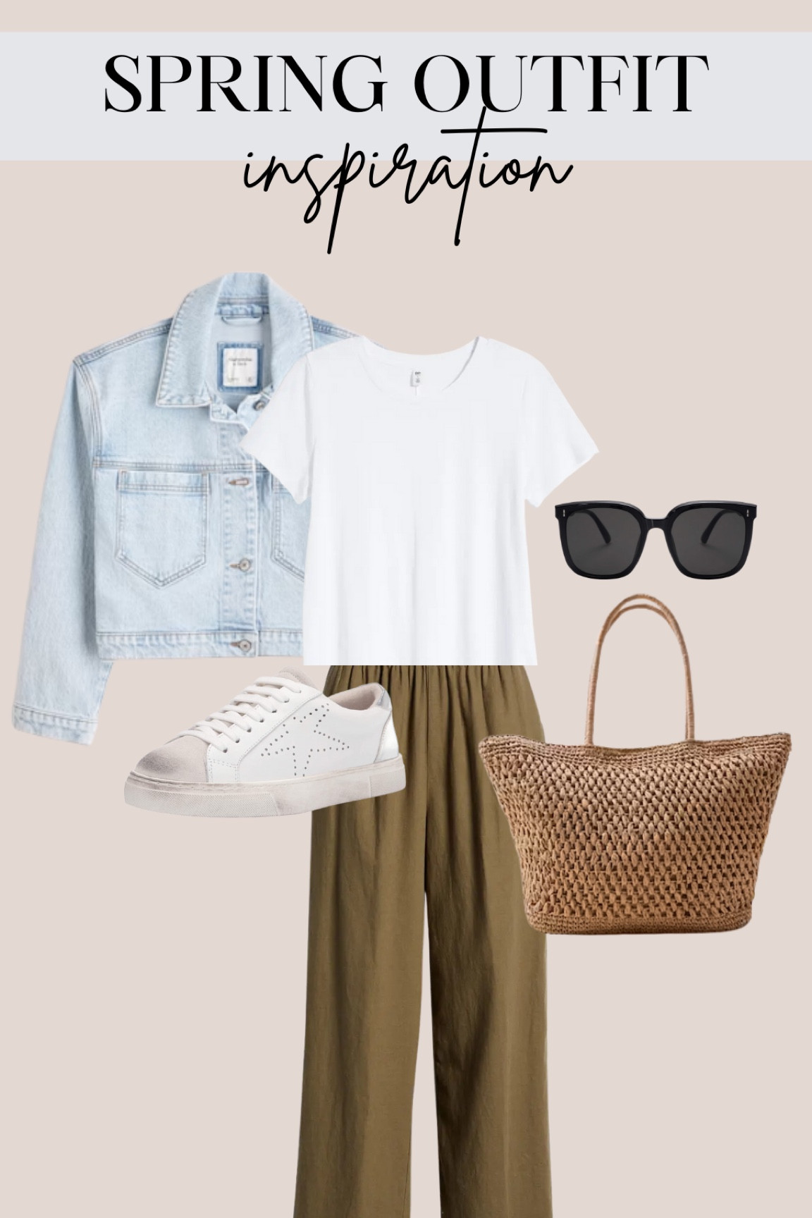 Spring outfit inspiration

Crop denim jacket - Abercrombie - wide leg pant - white tee shirt - t-shirt - sunglasses - straw bag - golden goose inspired sneakers - Steve Madden 

#LTKunder50 #LTKstyletip #LTKunder100