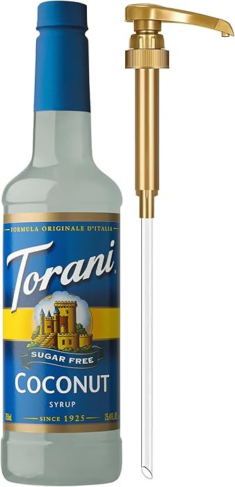 Torani Sugar Free Coffee Syrup, Coconut Flavored Syrup for Drinks, Zero Calorie, Pump Included, 2... | Amazon (US)