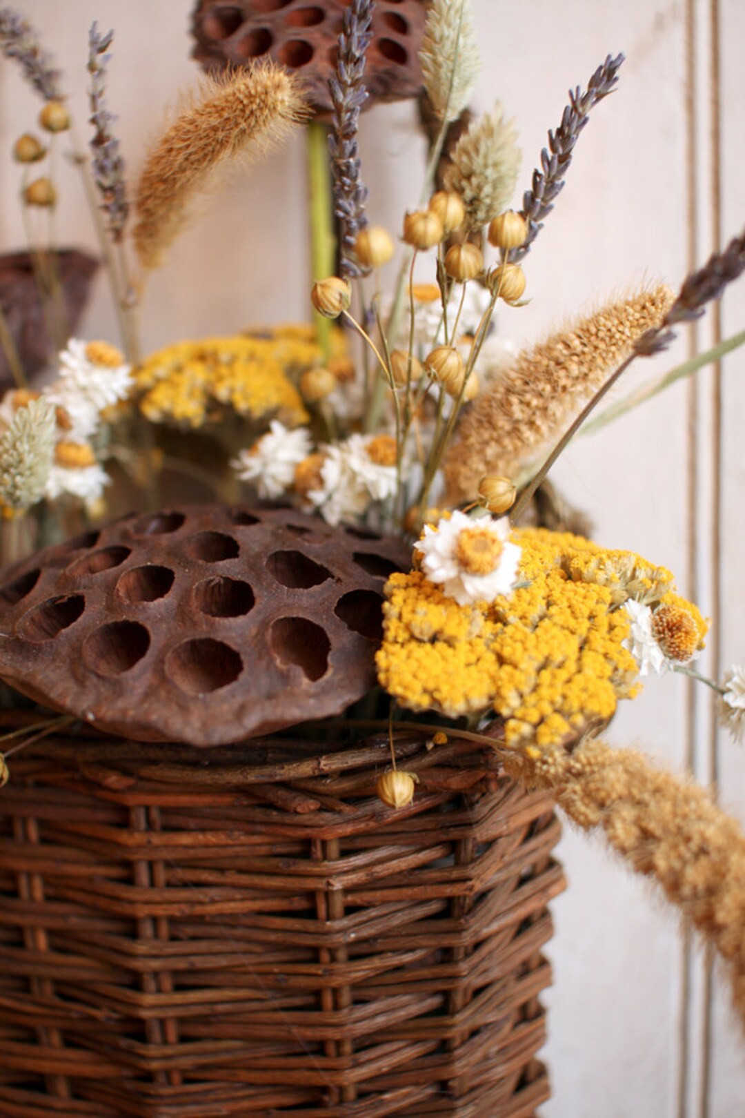 Cottage Garden Basket Pouch Autumn Front Door Wreath Basket Arrangement Wedding Decor - Etsy | Etsy (US)