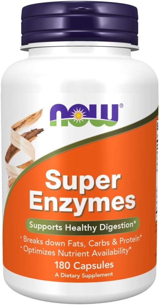 NOW Supplements, Super Enzymes, Formulated with Bromelain, Ox Bile, Pancreatin and Papain,180 Cap... | Amazon (US)