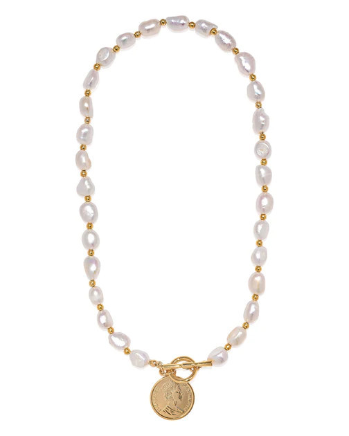 Kennedy Pearl Toggle Coin Necklace - Gold | VICI