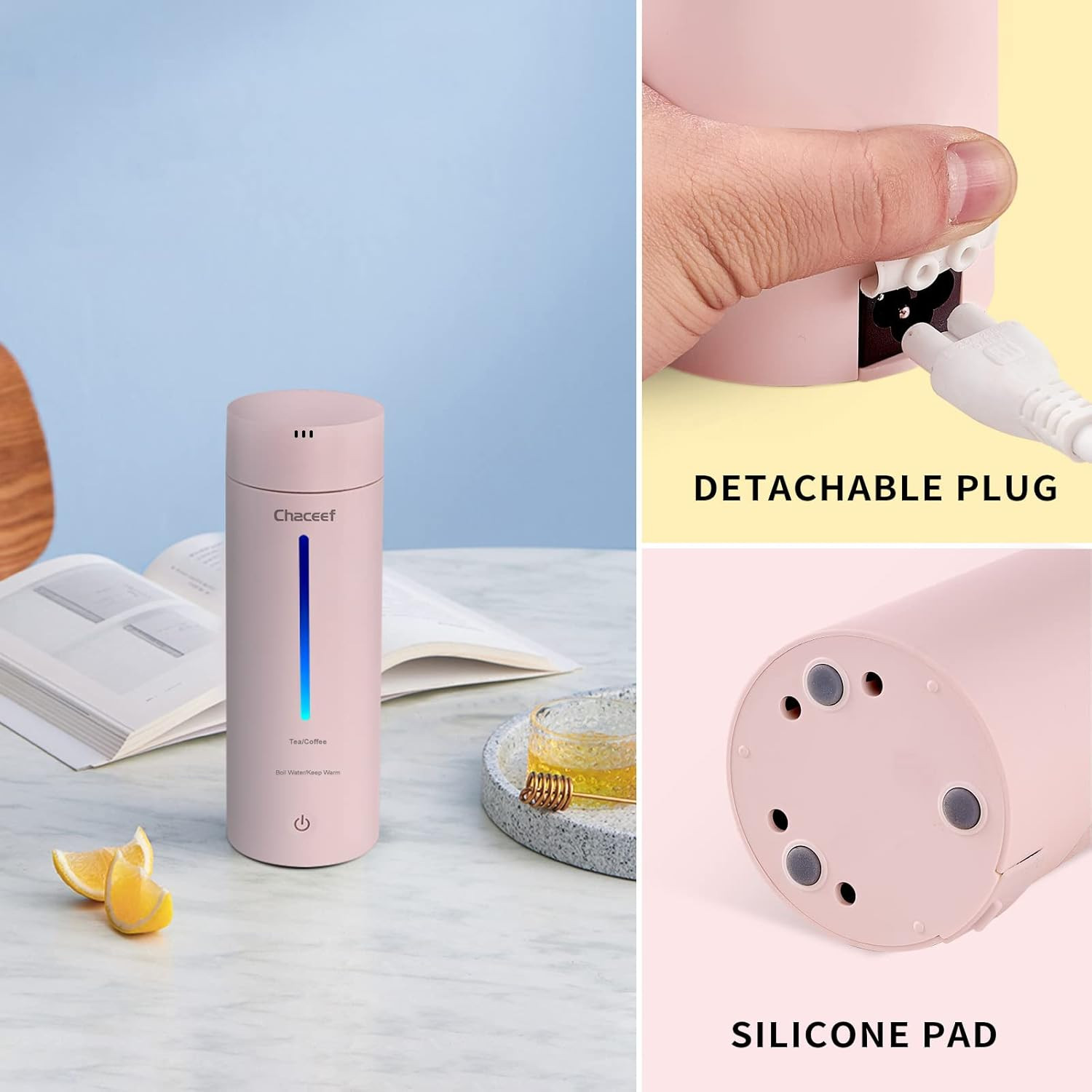 CHACEEF Travel Electric Kettle, 350ml Small Portable Kettle with Non-stick Coating, BPA Free, 3 C... | Amazon (US)