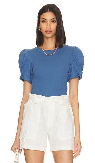 Puff Sleeve Tee in Capri Blue | Revolve Clothing (Global)