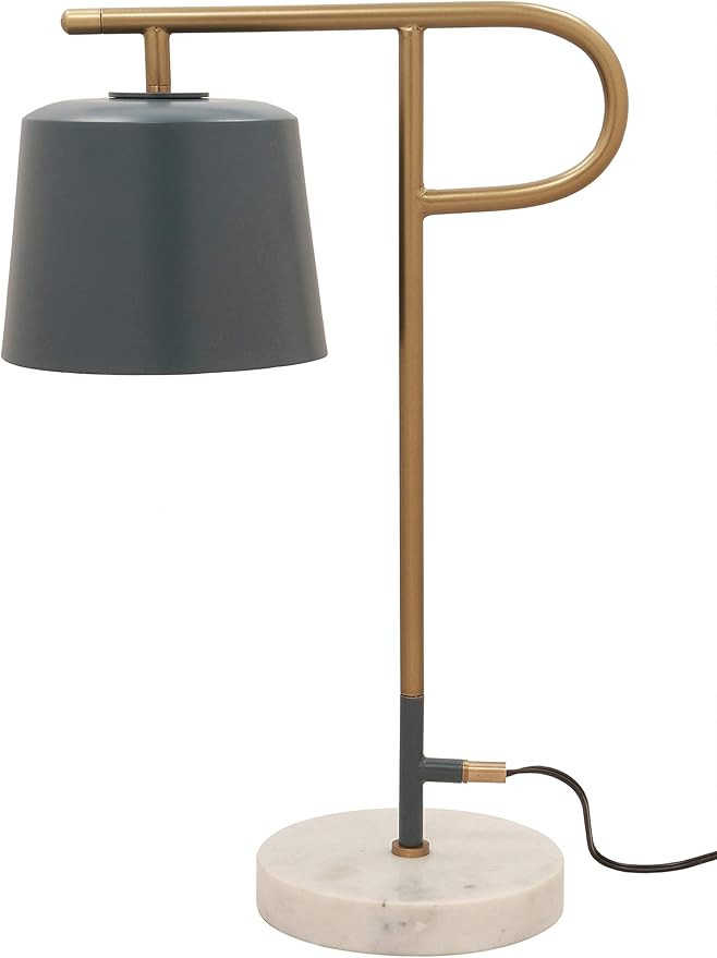 Tov Furniture Babel Modern Minimalist Marble Base Table Lamp in Ocean Grey | Amazon (US)