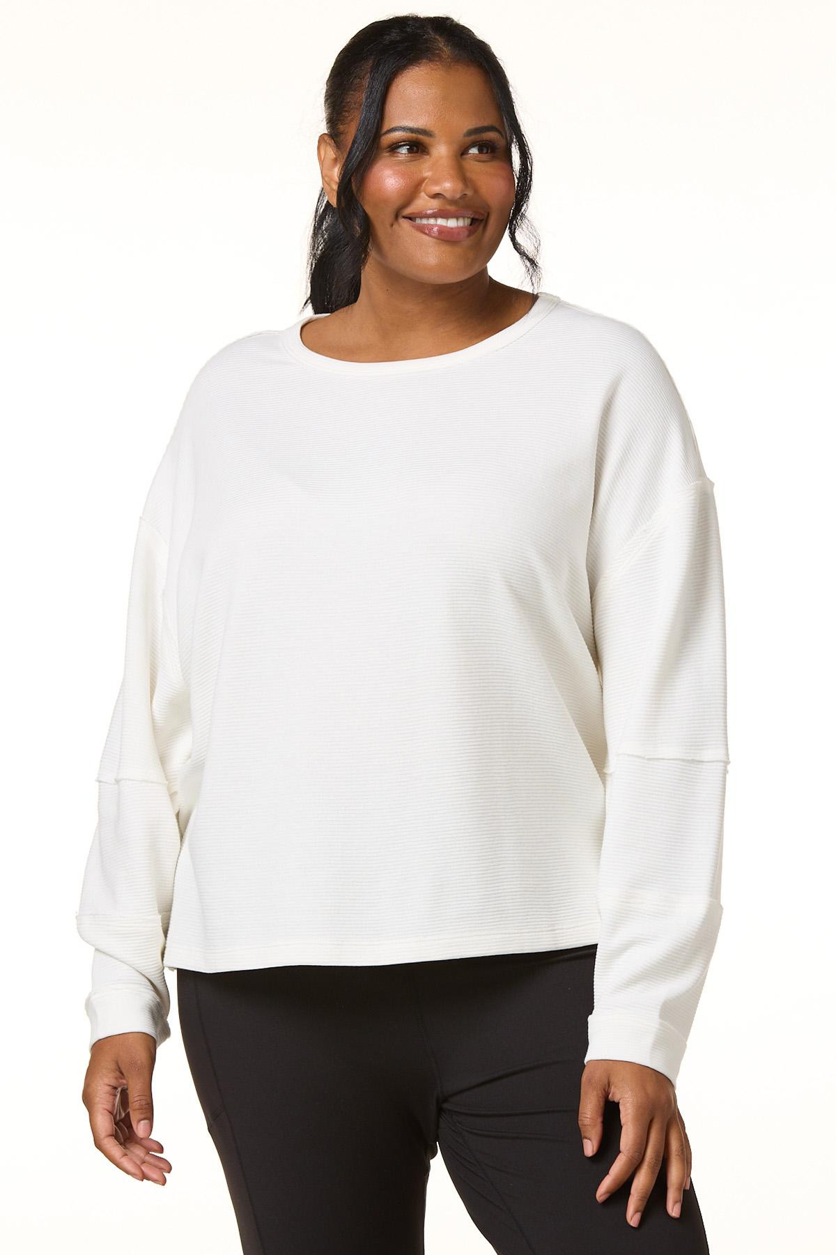 Plus Size Solid Ribbed Top | Cato Fashions