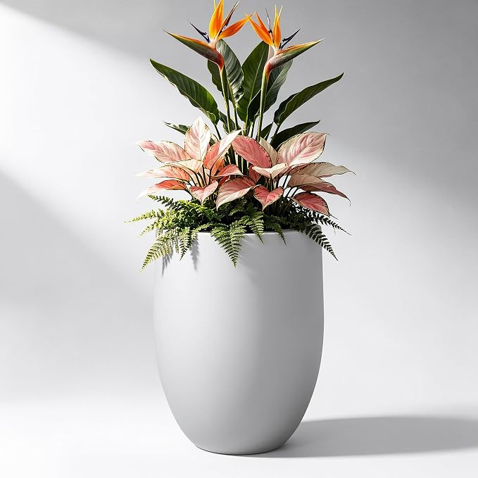 Kante Modern Home Minimalist 21.7" Tall White Concrete Bullet Planter | Minimalist, Handcrafted, ... | Amazon (US)