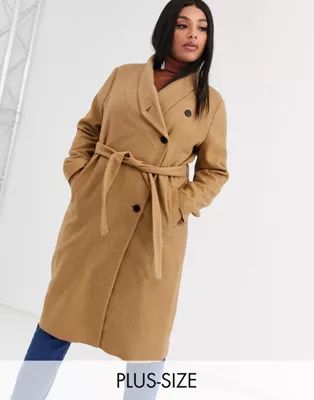 Religion Plus wrap front belted wool coat | ASOS US