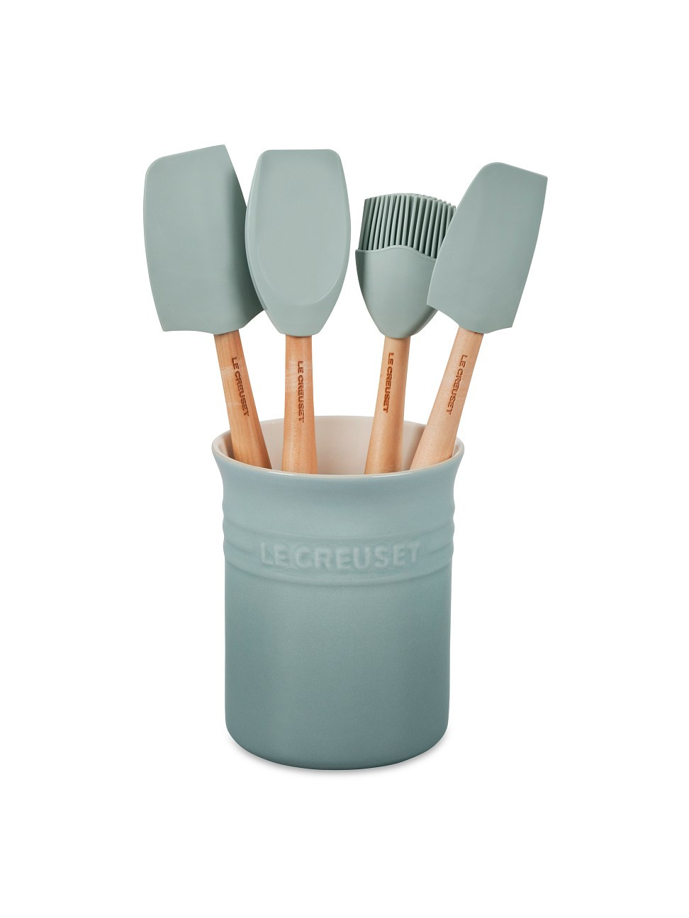 5-Piece Utensil & Stoneware Crock Set - Sea Salt | Saks Fifth Avenue