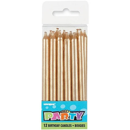 Birthday Candles, 4 in, Gold, 12ct | Walmart (US)