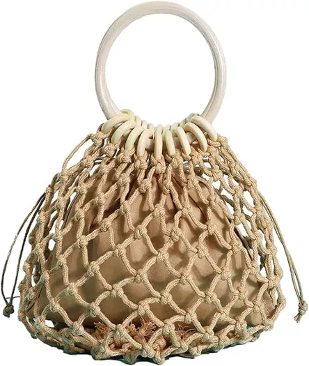 Ayliss Women Straw Handbag Mini Summer Beach Rattan Tote Bag Crossbody  Shoulder Top Handle Handbag Handmade Purse Clutch Bag
