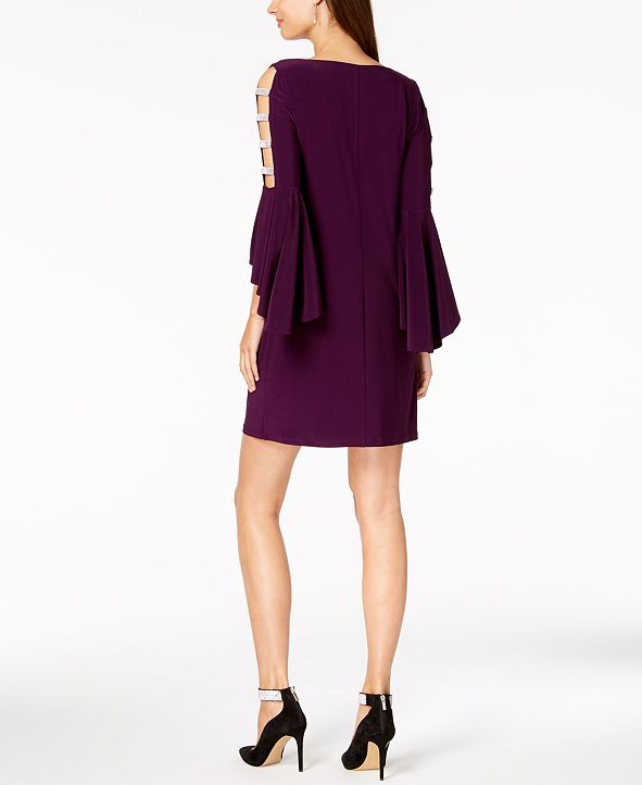 MSK Embellished Bell-Sleeve Dress & Reviews - Dresses - Women - Macy's | Macys (US)