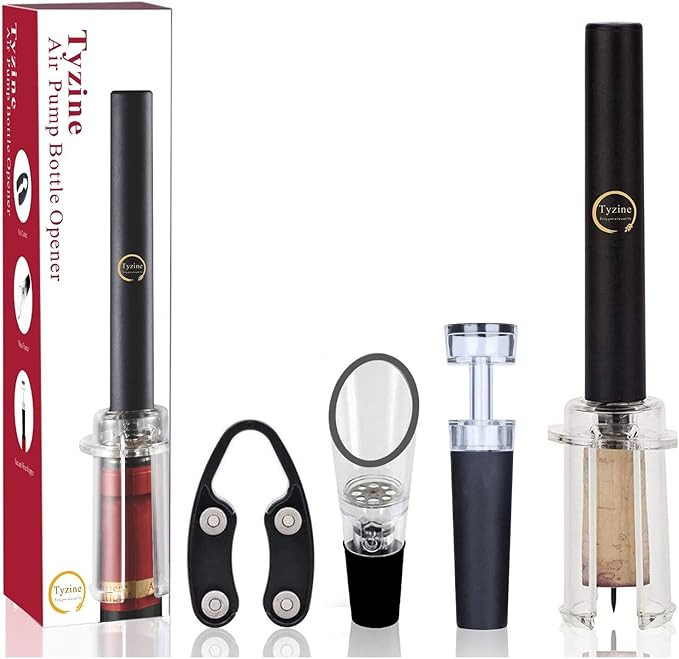 Air Pressure Pump Bottle Opener With Foil Cutter,Aerator Pourer,Vacuum Stopper(4PCS),Simple Cork ... | Amazon (US)
