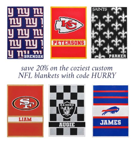 20% off customized NFL blankets with code HURRY

#LTKHoliday #LTKsalealert #LTKunder100