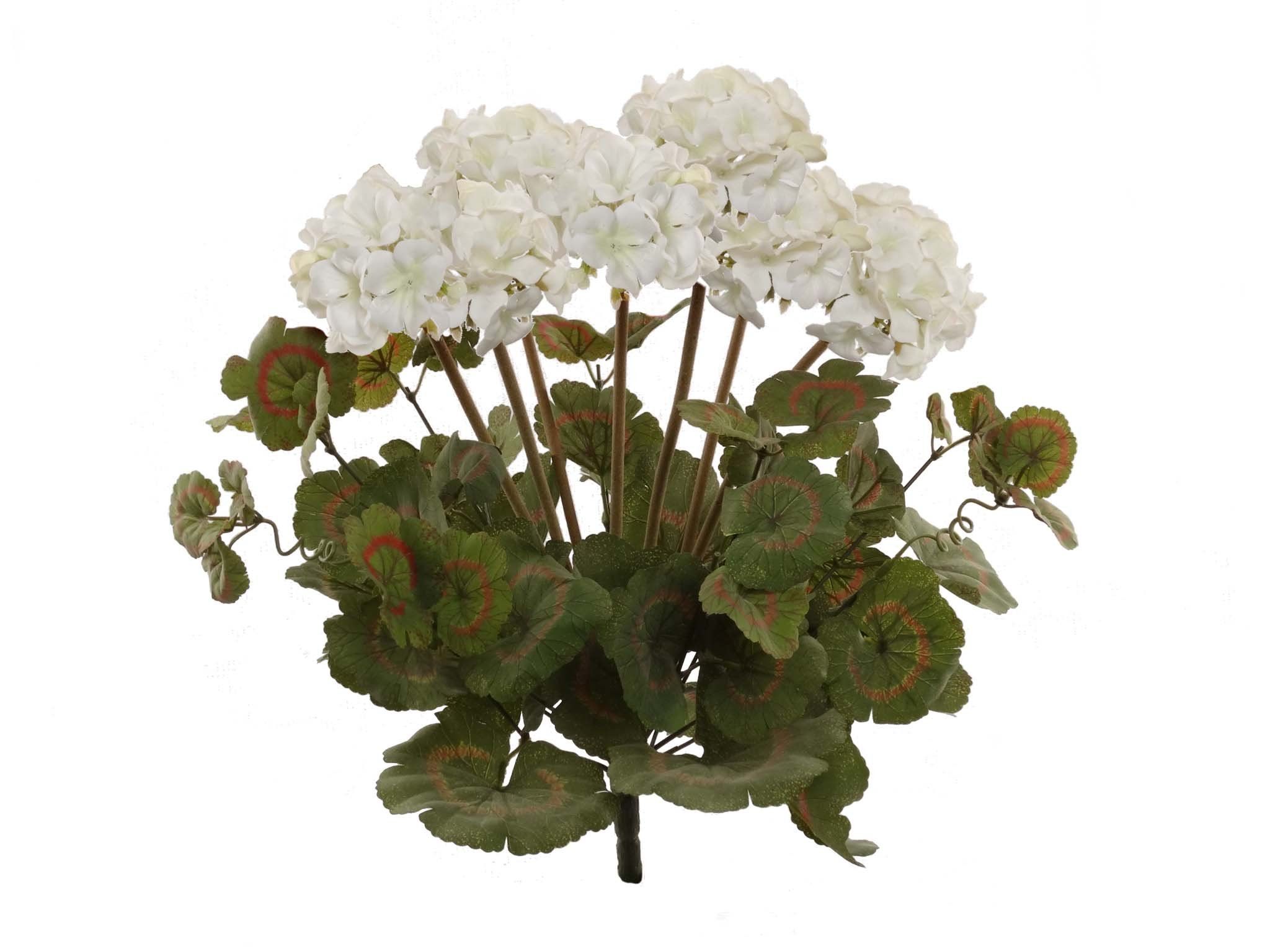White Artificial Geranium Flower Bush | Decorative Silk Artificial Plant Perfect for Outdoors or ... | Amazon (US)
