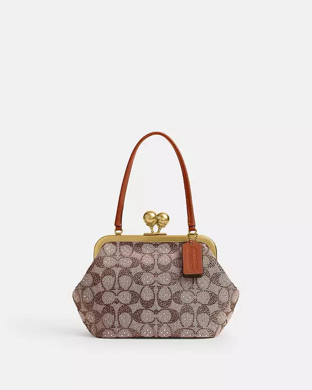 Kisslock Frame Bag 16 In Crystal Signature Jacquard | Coach (US)