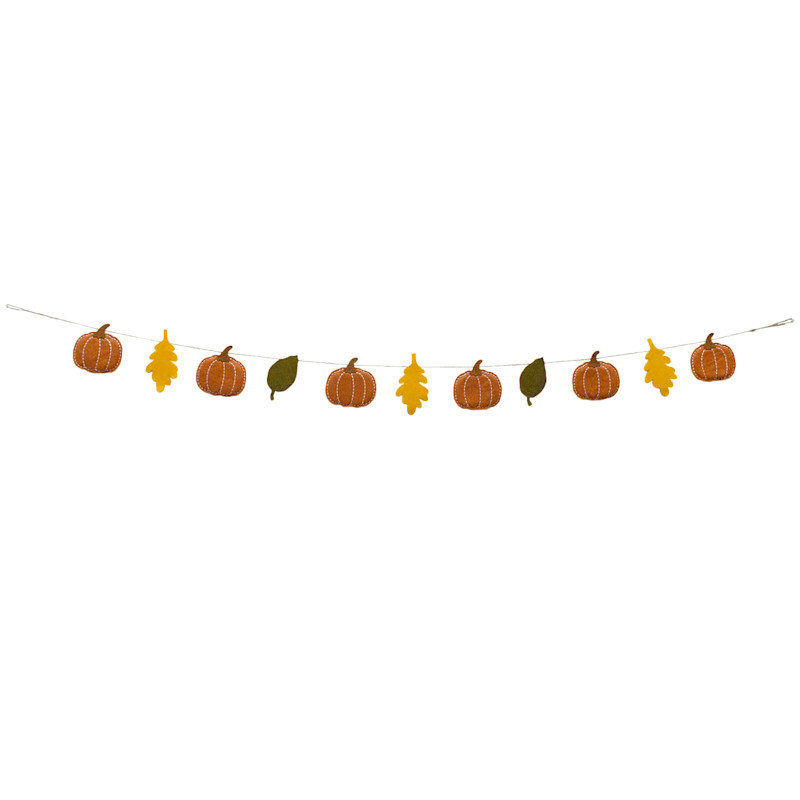 Homespun Harvest Pumpkin & Leaf Garland, 70" | At Home