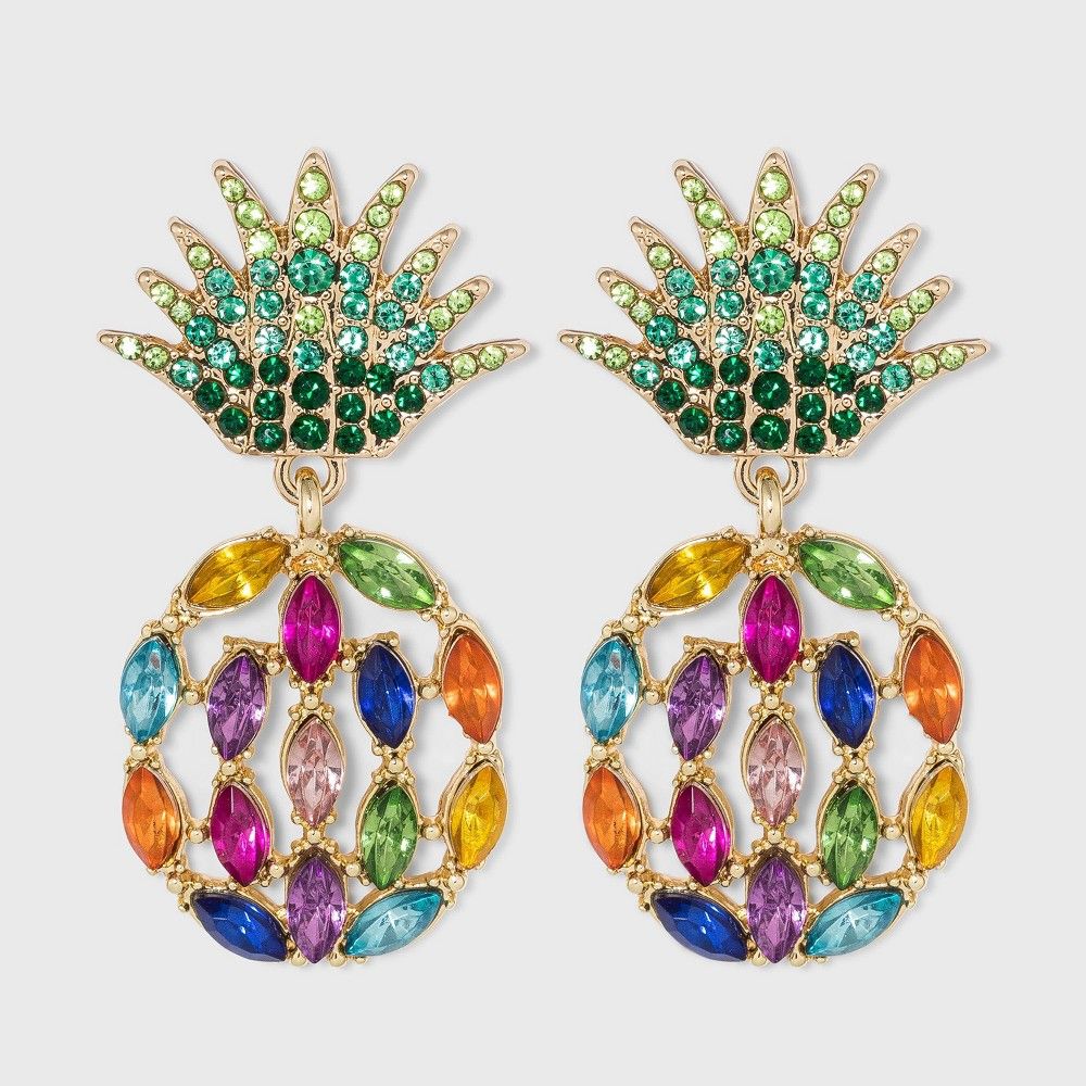 SUGARFIX by BaubleBar Crystal Pineapple Drop Earrings | Target