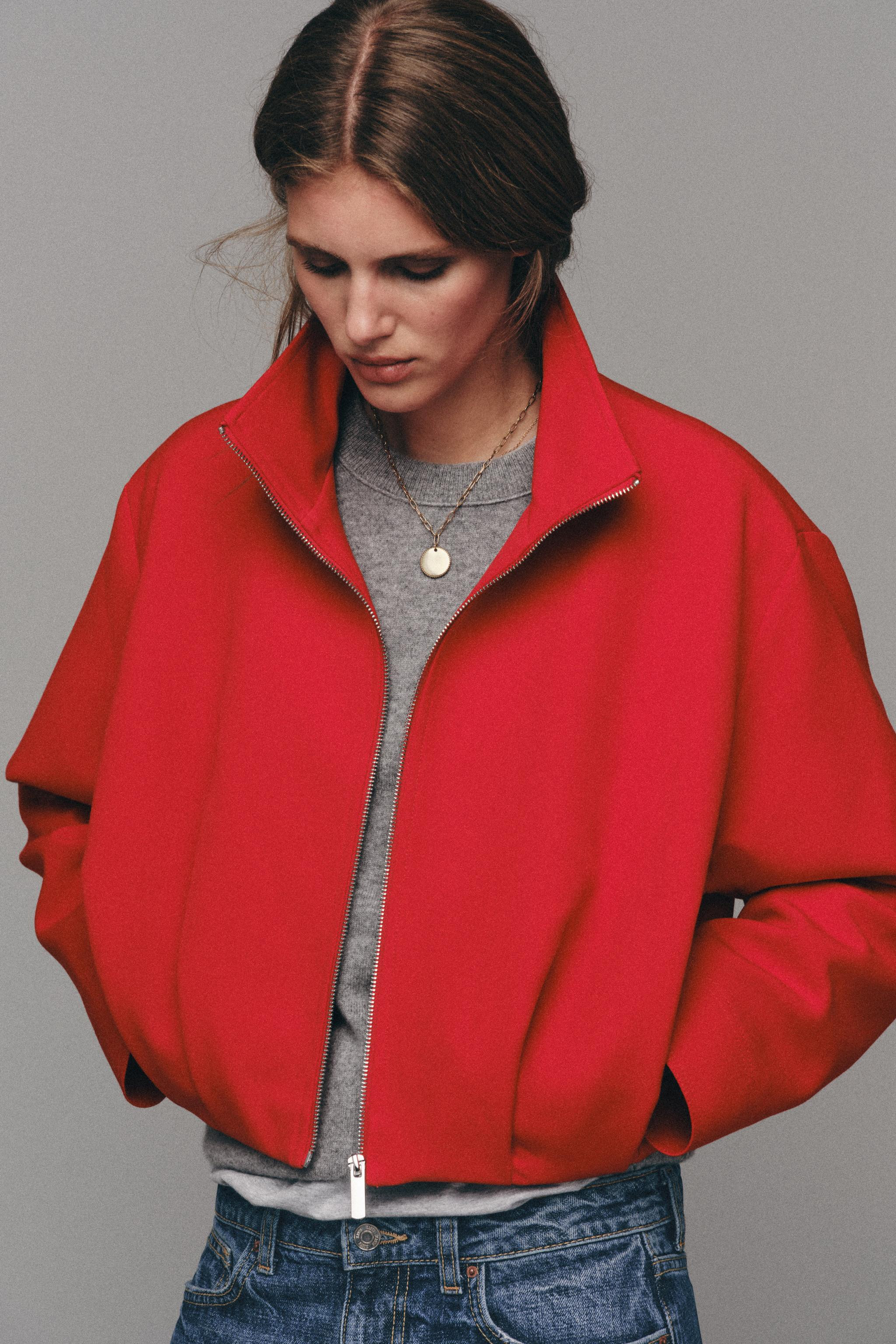 HIGH COLLAR BOMBER JACKET | Zara UK