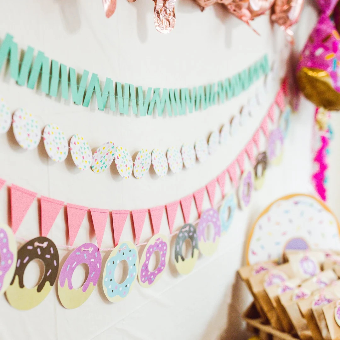 Donut Garland, Donut Banner, Doughnut Garland, Garland Banner, Donut Party, Party Decorations, Pa... | Etsy (US)