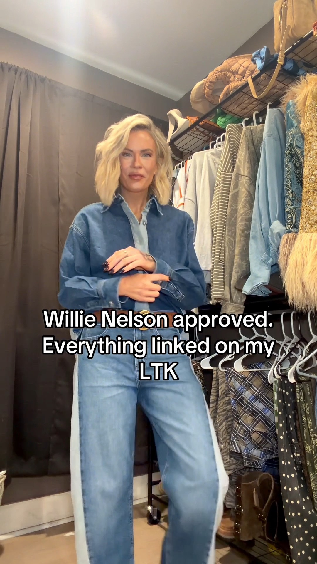 Who doesn’t love a good Canadian tuxedo?!!? And also our guy Willie Nelson. The men’s department for the win for the t-shirt. And the best jeans and high low trendy denim button up. #walmart is that girl. Happy fall fashion everyone.

#LTKgrwm #LTKSeasonal #LTKootd