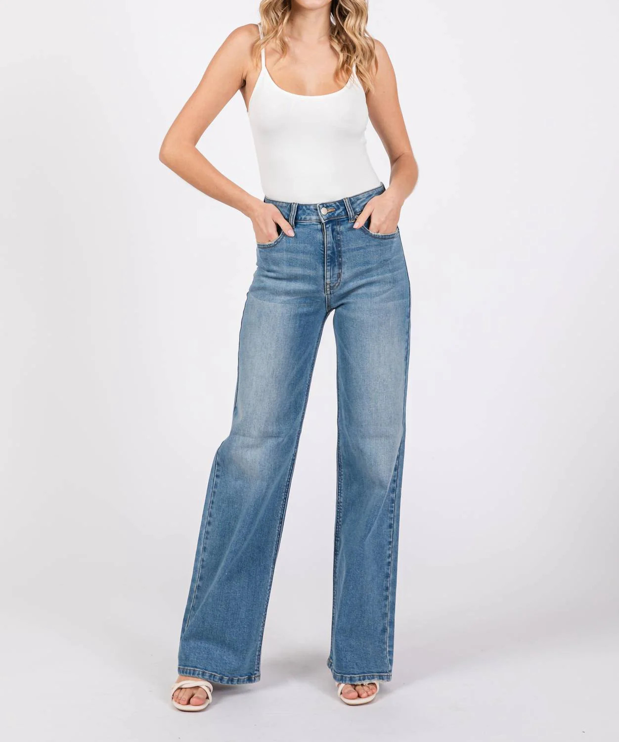 High Waist Slouchy Jean In Blue | Shop Simon