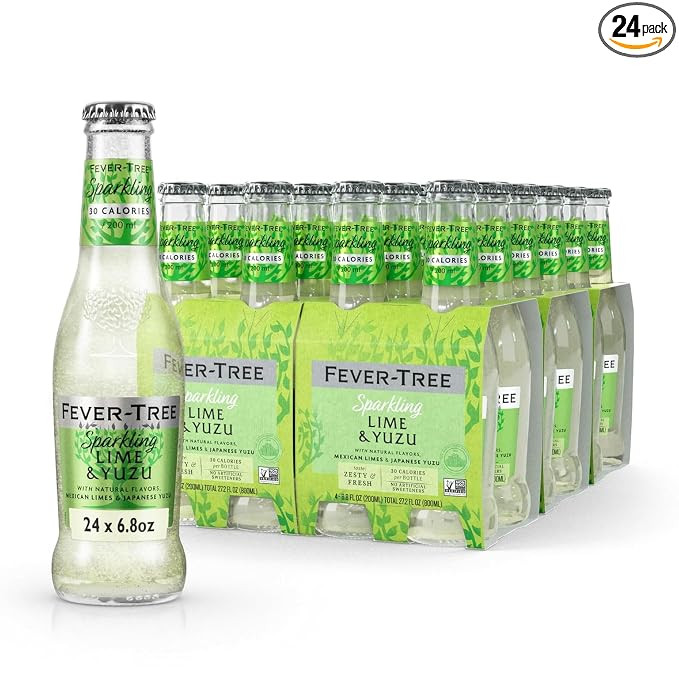 Fever-Tree Sparkling Lime & Yuzu – Premium Soda Mixer for Cocktails and Mocktails, 6.8 fl oz Bo... | Amazon (US)