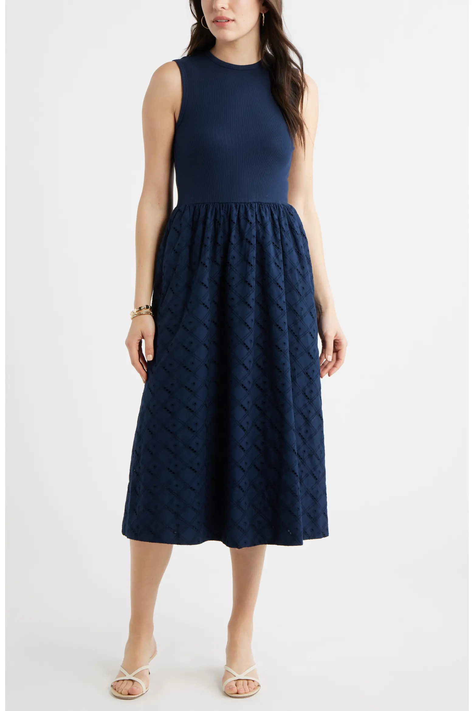 Mixed Media Midi Dress (Women) | Nordstrom | Nordstrom