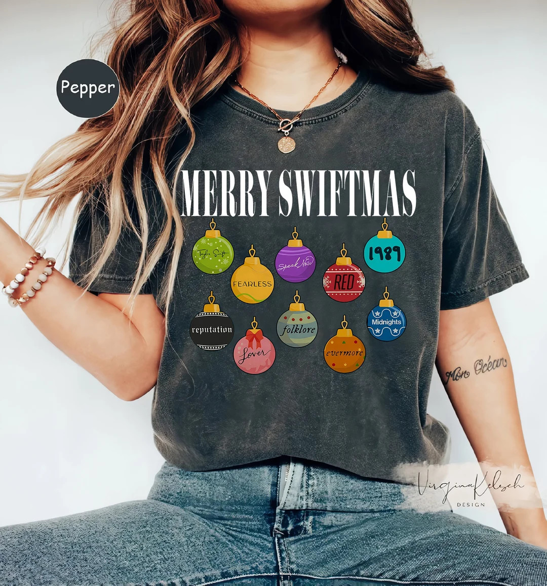 Merry Swiftmas Comfort Colors Shirt Cute Famous Christmas - Etsy | Etsy (US)