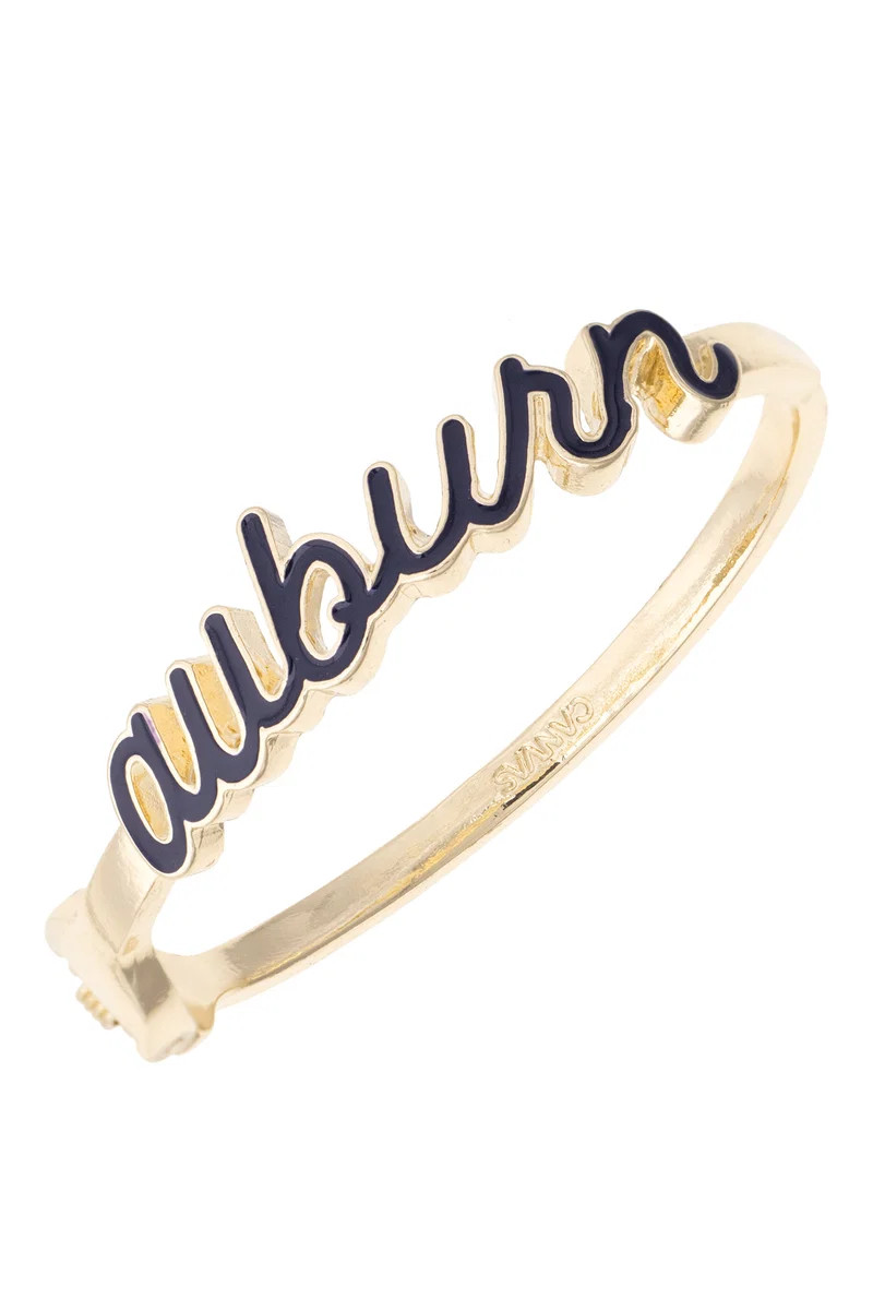 Auburn Tigers Cursive Enamel Hinge Bangle | CANVAS
