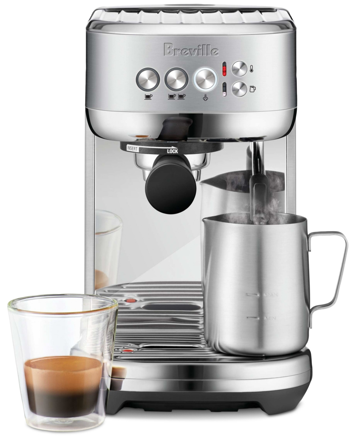 Breville Bambino Plus ThermoJet Espresso Maker with Steam - Brushed Stainless Steel | Macy's