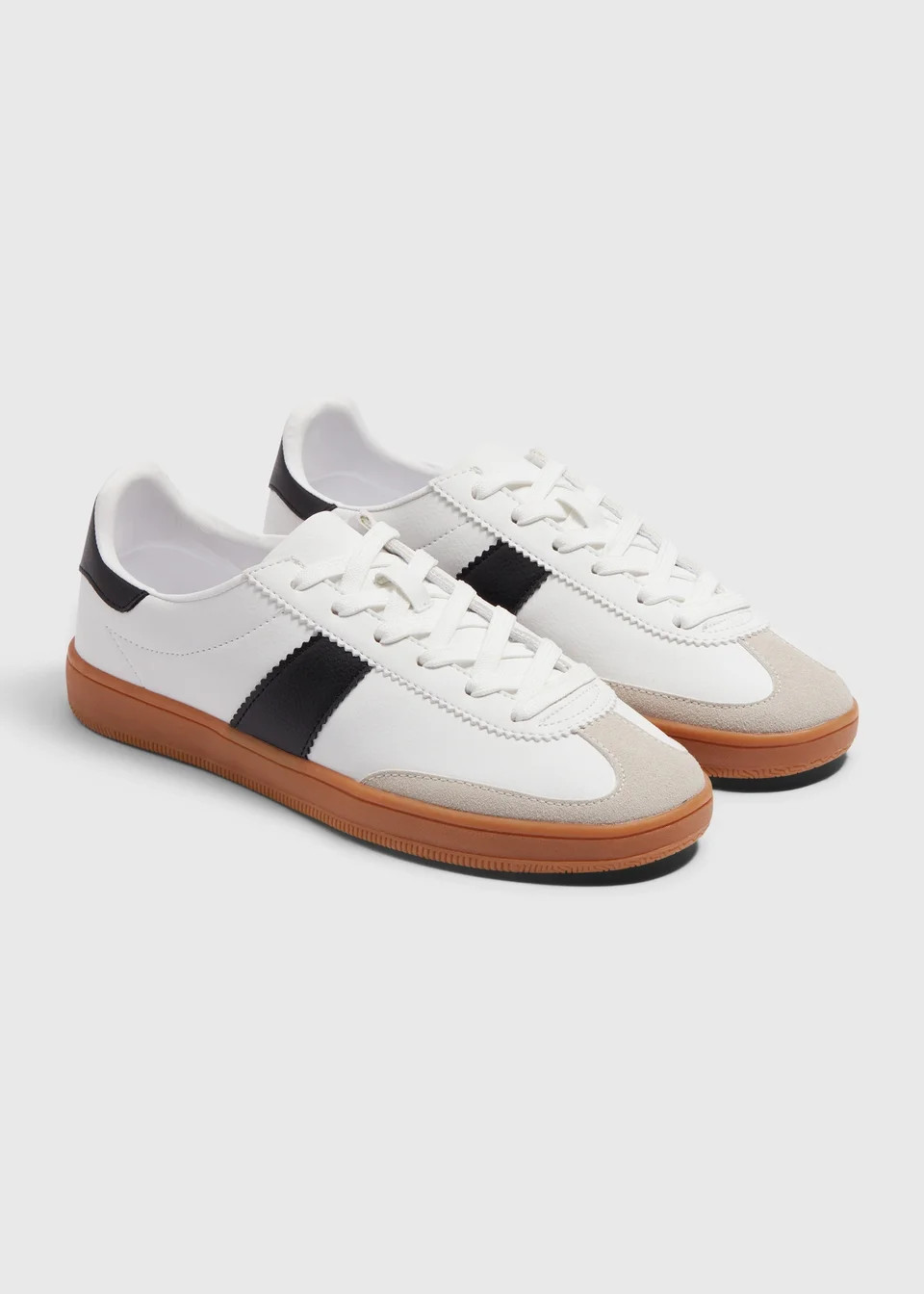 White Stripe Retro Trainers - Size 5 | Matalan (UK)