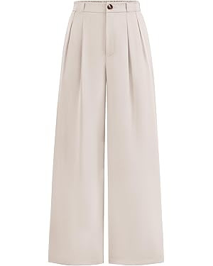 KIRUNDO Wide Leg Dress Pants for Women High Waisted Office Work Trousers Business Casual Slacks B... | Amazon (US)