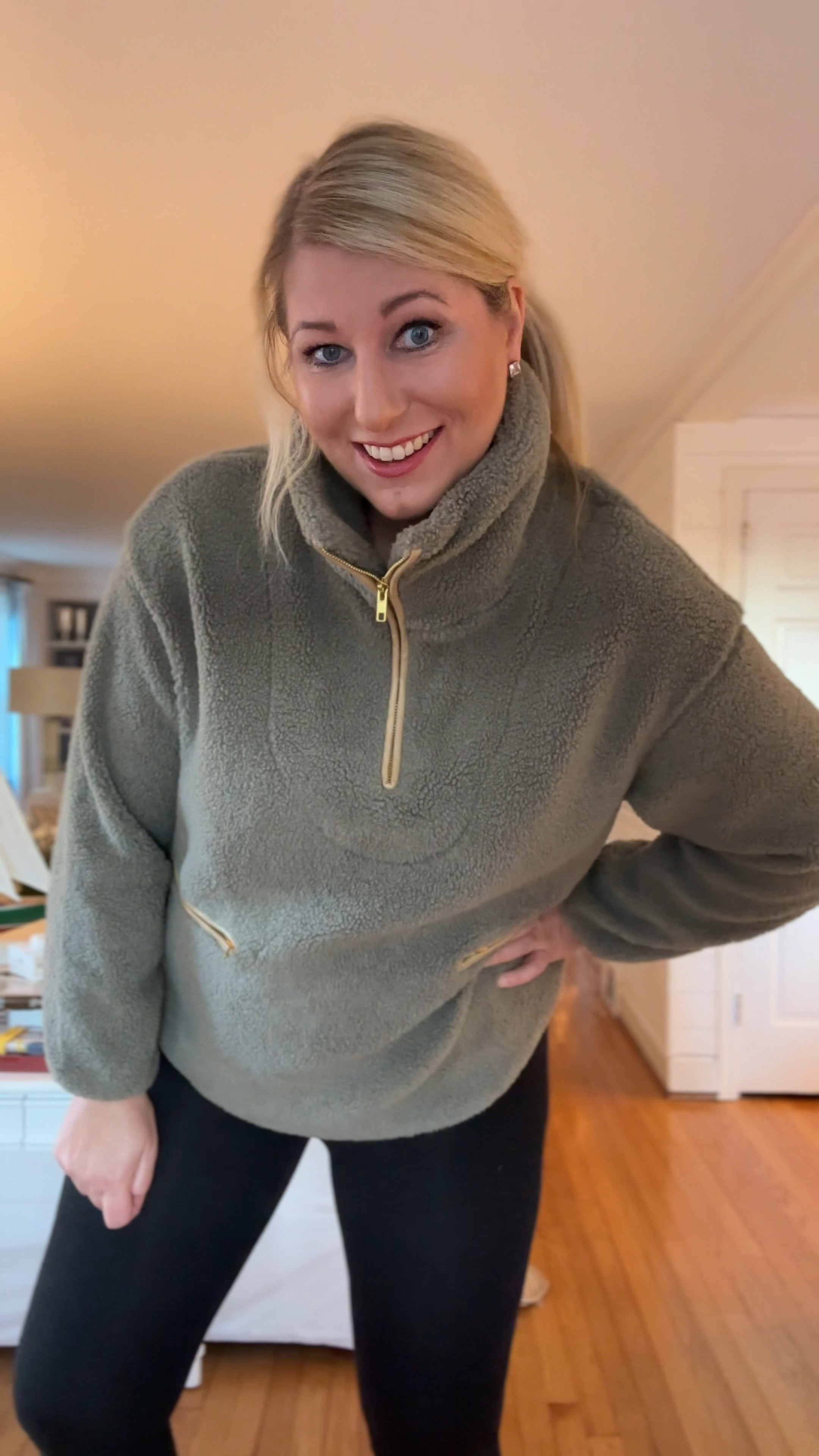 Love this olive shearling pullover for winter. So warm! 

#LTKOver40 #LTKActive #LTKWatchNow