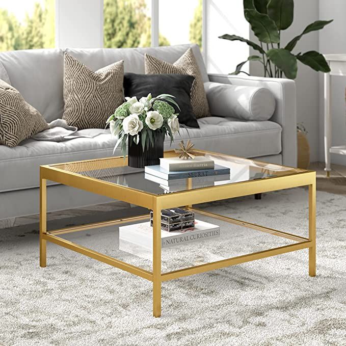 Amazon.com: Alexis 45'' Wide Rectangular Coffee Table in Brass : Home & Kitchen | Amazon (US)