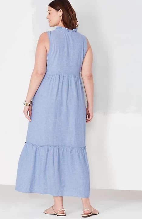 Ruffled-Neckline Maxi Dress | J. Jill