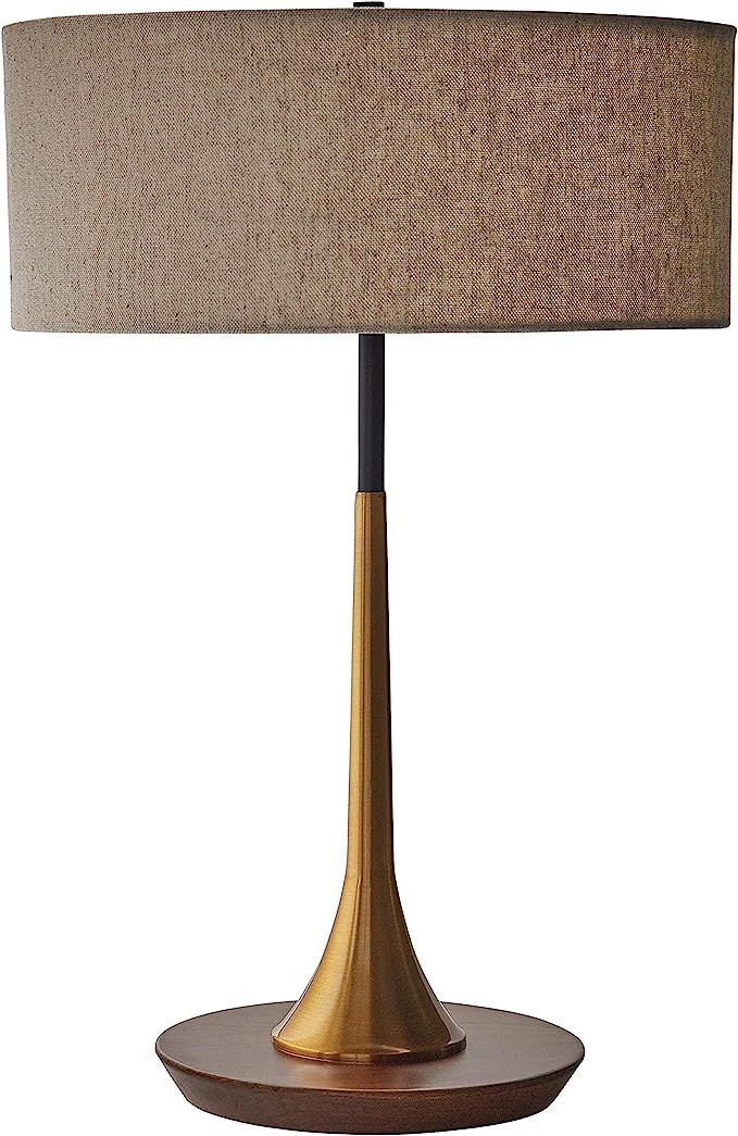 Amazon Brand – Rivet Mid-Century Modern Curved Brass Table Desk Lamp With LED Light Bulb - 14.3... | Amazon (US)