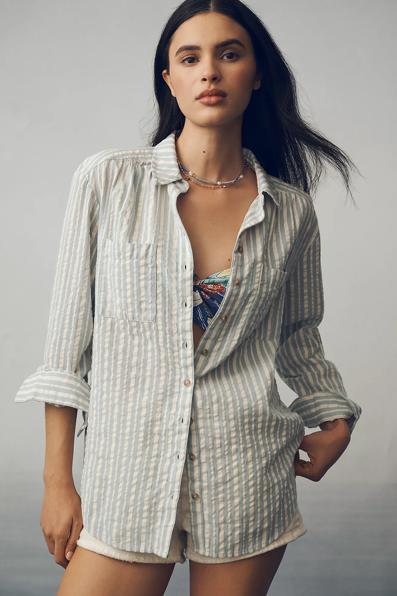 The Hadley Relaxed Buttondown Shirt by Pilcro​: Striped Edition | Anthropologie (US)