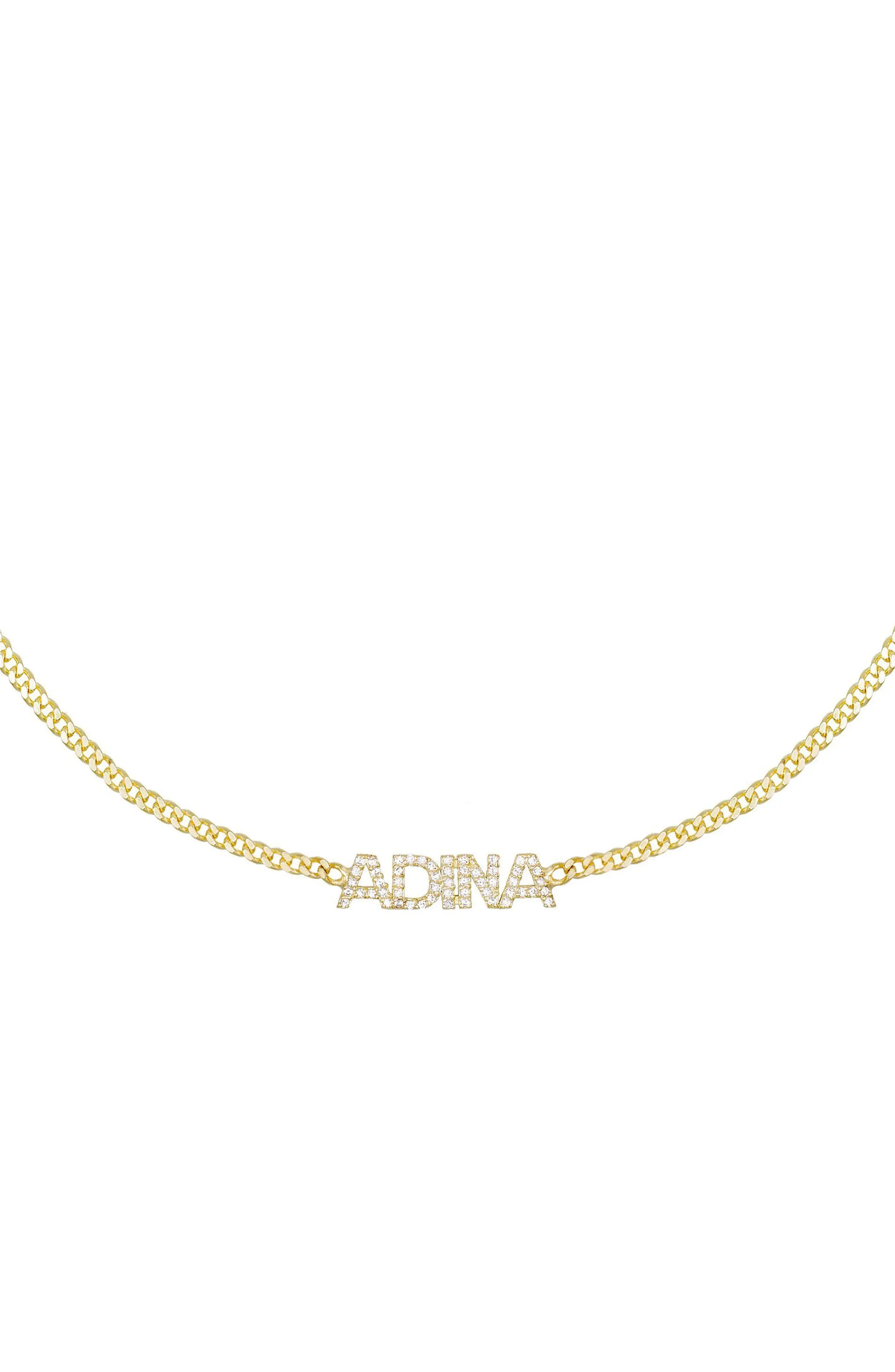 Women's Adina's Jewels Personalized Pave Nameplate Choker | Nordstrom