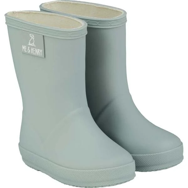 Puddle Leather Rainboots, Grey | Maisonette