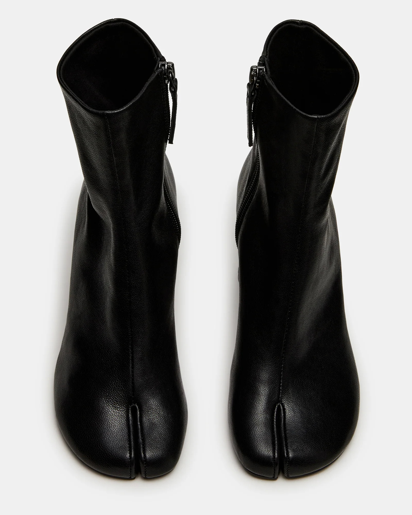 CARO Black Leather Tabi Split-Toe Block Heel Women's Ankle Boot | Steve Madden (US)