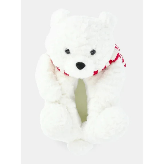 Holiday Time Boys and Girls Plush Polar Bear Slippers | Walmart (US)