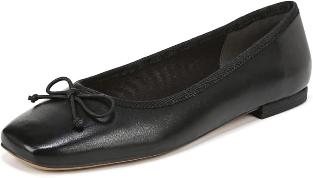 Amazon.com | Franco Sarto Womens Abigail Bow Ballet Flats Black Leather 9.5 M | Flats | Amazon (US)