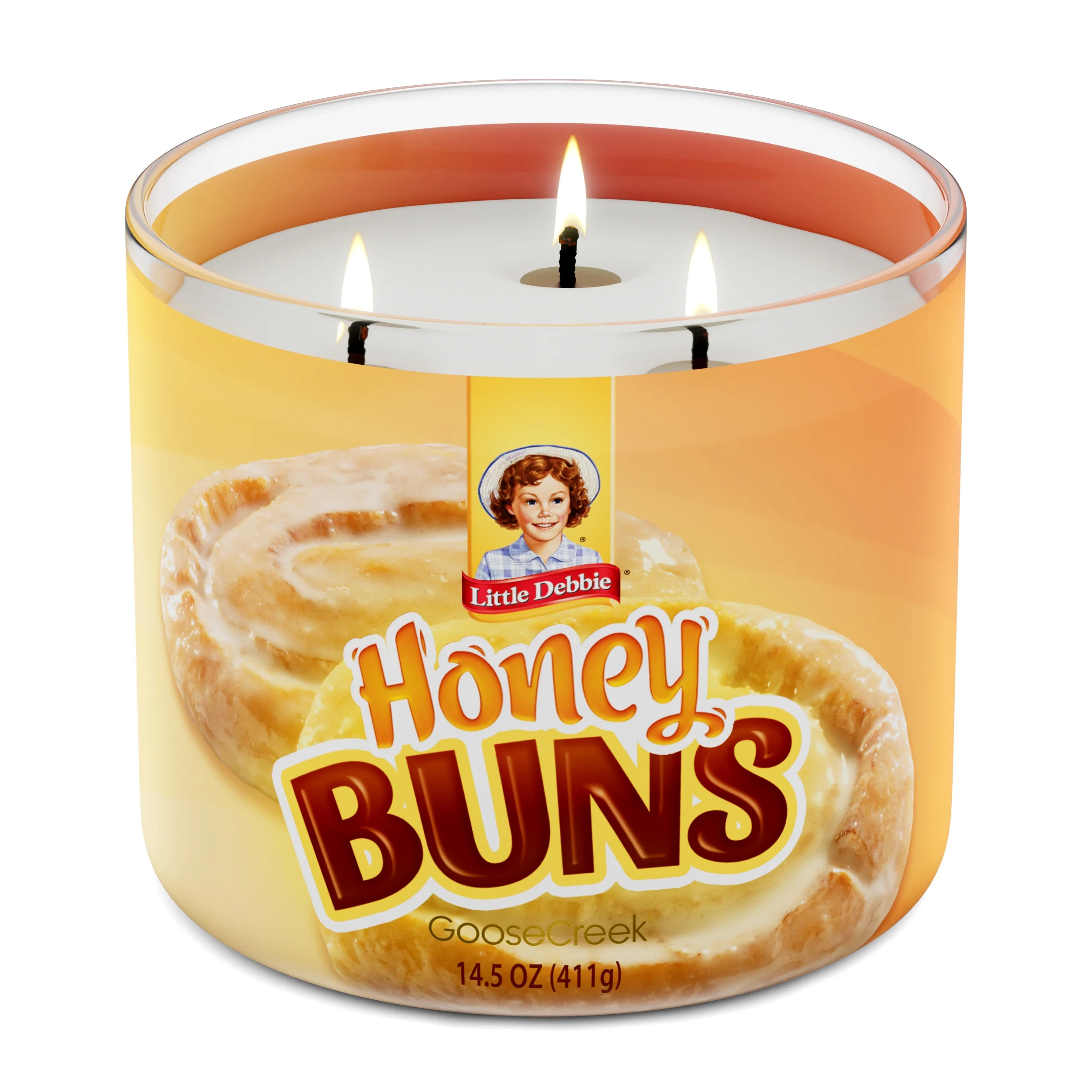 Goose Creek Little Debbie Honey Buns Scented 3-Wick Jar Candle 14.5oz | Walmart (US)