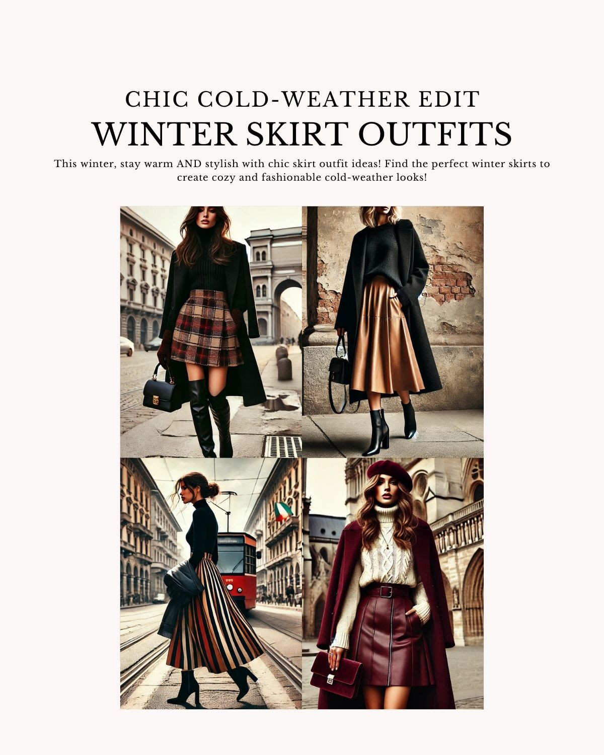 This winter, stay warm AND stylish with chic skirt outfit ideas! From cozy knits to luxe velvet, we’ve got you covered with layering tips, footwear inspo, and accessories to nail the perfect cold-weather look. 

 #LTKStyleTip