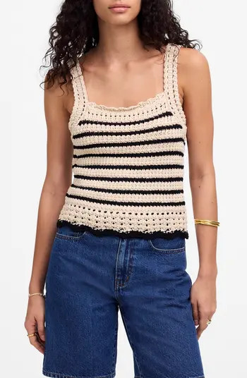 Madewell Stripe Crochet Sweater Tank | Nordstrom | Nordstrom