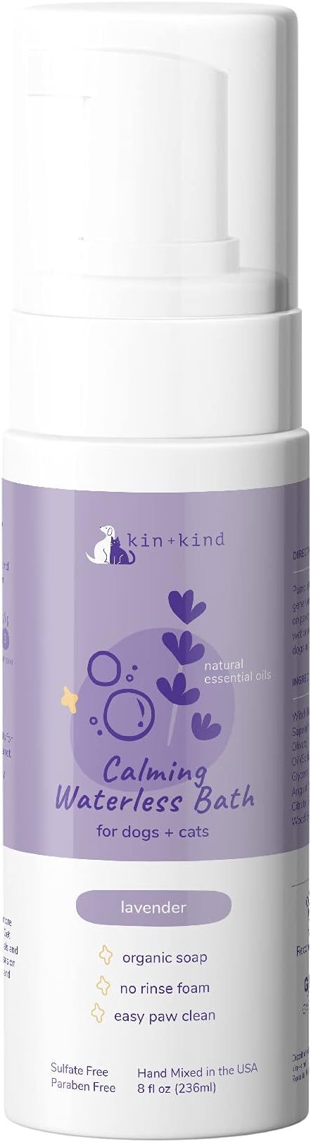 kin+kind Waterless Dry Shampoo for Dogs - Rinse-Free, Eliminate Itch and Odor, Natural Formula wi... | Amazon (US)