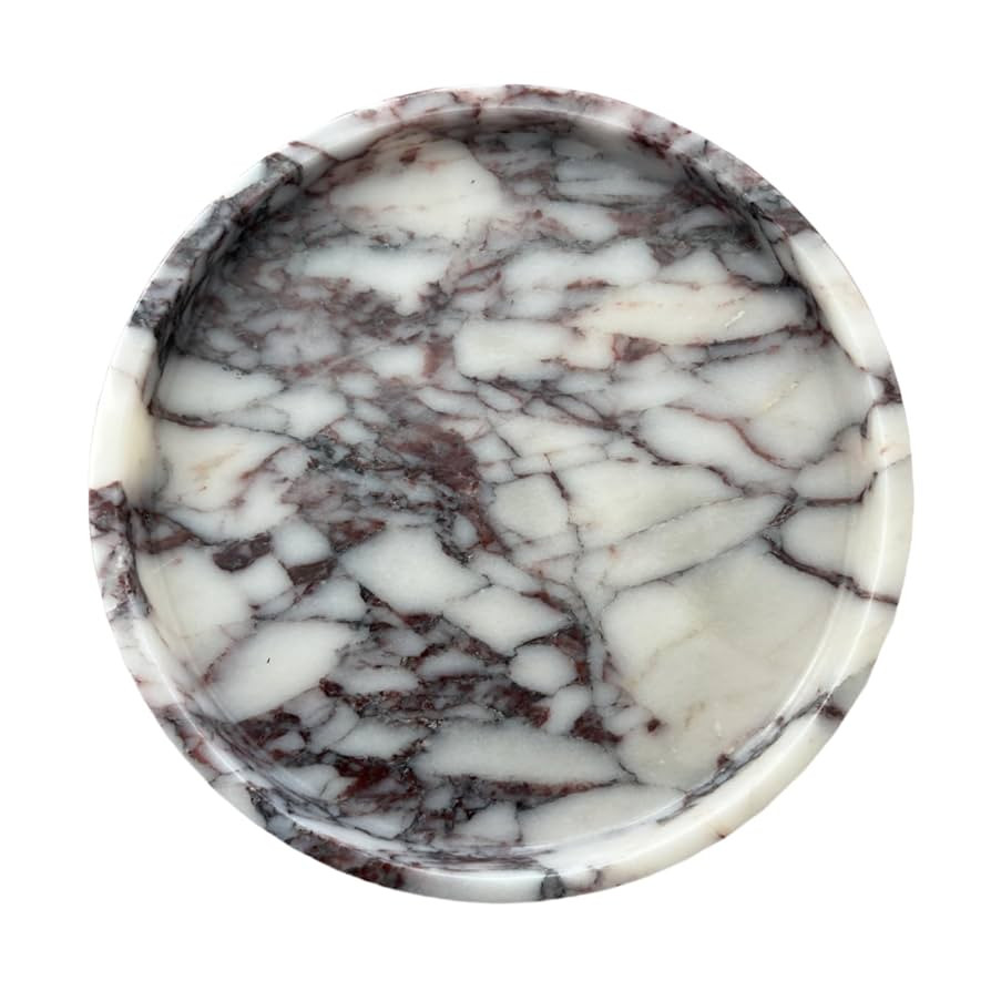 Natural Marble Vanity Tray, Perfume Jewelry Tray, Round Ottoman Tray for Drinks, Coffee Table, Ho... | Amazon (US)